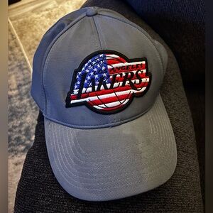 Gray Lakers Cap with American Flag Logo